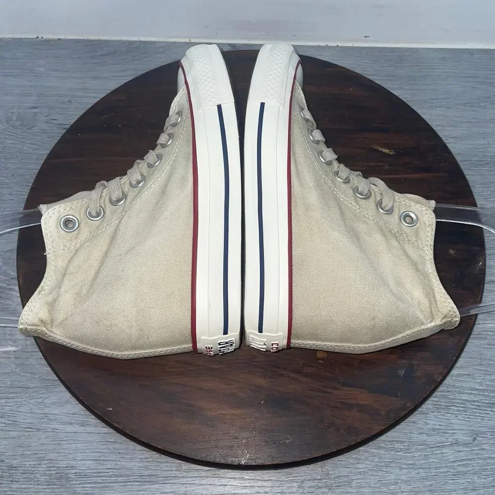 Converse Chuck Taylor All Star Womens Size 5 Beige White Athletic Shoes Sneakers